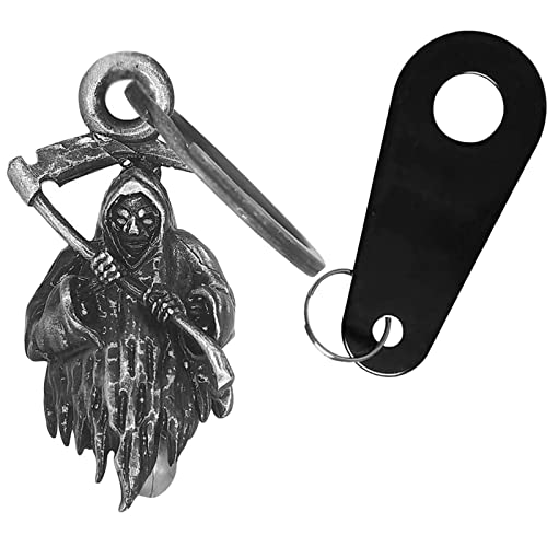 Dream Apparel Motorcycle Bell Guardian Angel Drive Away Gremlin, Biker Bell for Men Women Rider Riding, Good Luck Gift - color: Grim Reaper 02