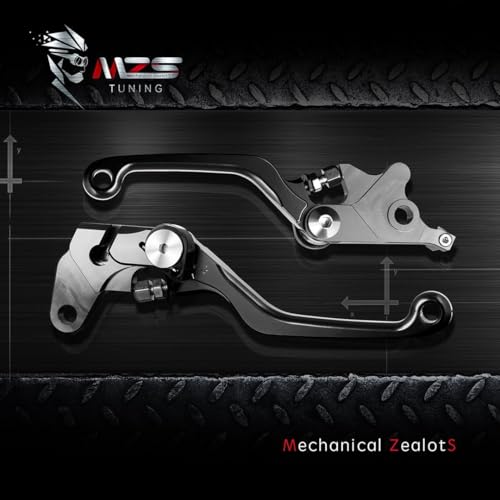 MZS Black Dirt Bike Brake Clutch Levers Pivot Adjustable CNC Compatible with KX125 2006-2008 / KX250 2005-2008 / KX250F 2005-2012 / KX450F 2006-2012 - color: Black, size: KX125/KX250/KX250F/KX450F