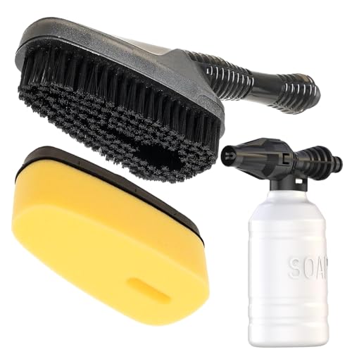Magnetic Attachment Cleaning Kit for Portable Pressure Washers Includes Foam Sponge Head, Stiff Bristle Brush, Soap Dispenser and Quick-Connect Adapter for Car, Outdoor & Home Use - style: Magnetic Cleaning Kit