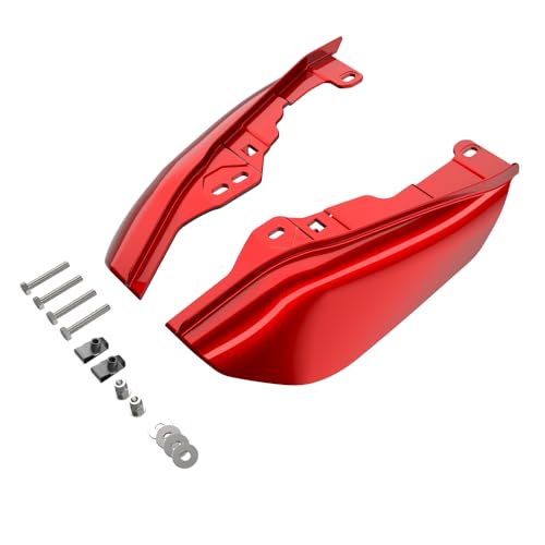 Advanblack 2025 Road Glide Mid Frame Air Deflectors Heat Shields Deflector for Harley Touring '09-'25 Harley RG, Street Glide, Road King (Brilliant Red) - color: Brilliant Red