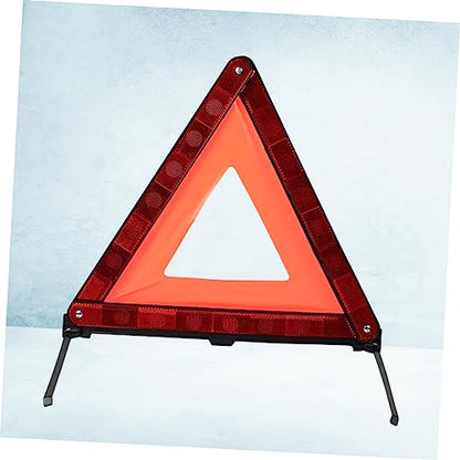 1Pc Collapsible Warning Triangle Sign Emergency Symbol for Roadside Assistance Stable Weighted Base for Vehicle Motorcycle