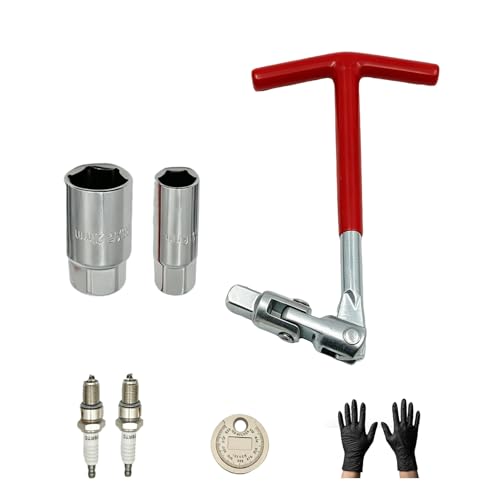 Spark Plug Socket Wrench,6MM(5/8")&21MM (13/16") Remover Installer，Spark Plug Measuring Tool，F6RTC Spark Plug Replacement Part 2，For Motorcycles, Lawn Mowers, And Small Motor Vehicles, Etc