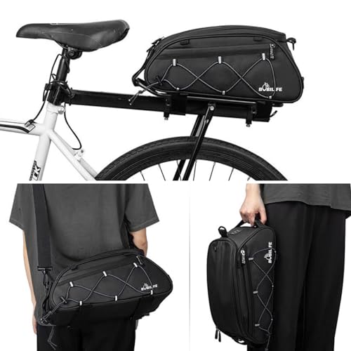 Bike Rear Rack Insulated Trunk Bag - 10L Large Capacity Waterproof Bicycle Travel Expedition Back Rack Seat Cargo Carrier Bag for Bicycle, E-Bike and Motorcycle