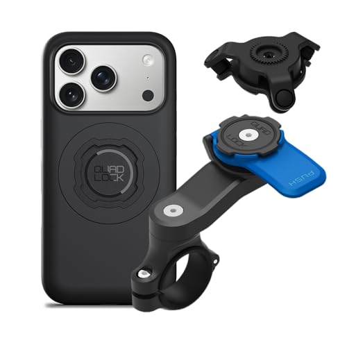 Quad Lock Motorcycle Handlebar Mount Kit with Vibration Dampener and MAG Phone Case for iPhone 17 Pro - size: iPhone 17 Pro