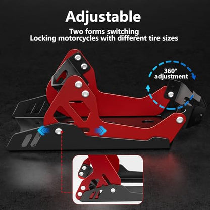 Electric Dirt Bike Wheel Chock MotorcycleTrailer Stand 1800 lb Universal for 8"-21" Ebike for CRF TTR KLX 110 PW CRF KX 50 85 Surron Sur ron Light Bee S/X LBX X260 TTR 125 90 230 Adjustable