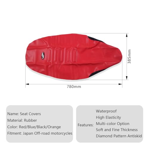Motorcycle Seat Cover Universial Dirt Bike Gripper Soft Seat Cover Cushion with Particle Surface for CRF YZF RM KXF KLX TTR SX EXC (Blue) - color: Blue