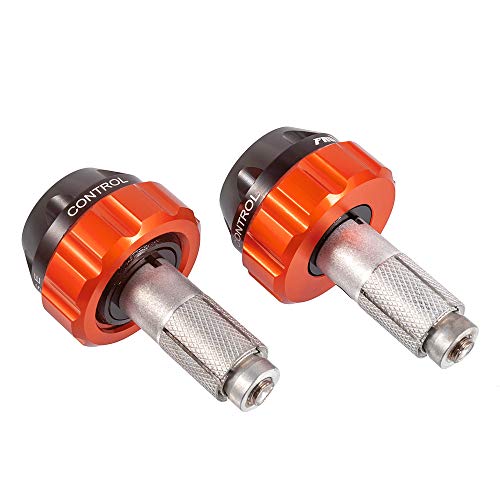Motorcycle Throttle Lock Cruise Control Handlebar Plugs Grip Bar End Caps Slider Set for Street/Sport/Tour Bike Cruiser Scooter (Orange) - color: Orange