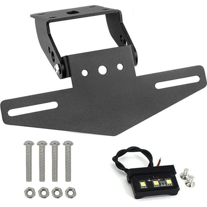 Motorcycle License Plate Bracket Mount Holder with Light Adjustable License Plate Frame Fender Eliminator with LED Light Tail Tidy Device Fit for KTM Duke 125 200 250 390 2017-2019