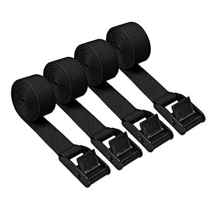 Premium Tie Down Straps Short, 4 Pack Adjustable Lashing Straps Ratchet Straps Heavy Duty Ratchet Tie Down Straps Cargo Straps with Cam Buckle Suitable for Carrying Various Cargo or Luggage - color: Black 4pcs