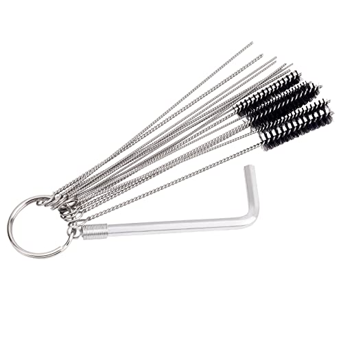Road Passion Set of 1 Carburetor Carbon Dirt Jet Remove Cleaner 9 Cleaning Needles + 6 Nylon Brushes Tool Kit +1 Throttle Wrench Kit for Motorcycle ATV Moped Welder Carb Chainsaw Spray Guns Torch Tips