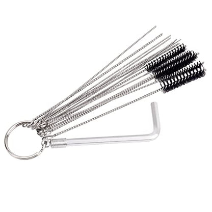 Road Passion Set of 1 Carburetor Carbon Dirt Jet Remove Cleaner 9 Cleaning Needles + 6 Nylon Brushes Tool Kit +1 Throttle Wrench Kit for Motorcycle ATV Moped Welder Carb Chainsaw Spray Guns Torch Tips