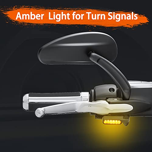 Mini Handlebar Sequential LED Turn Signals, 12V Front Motorcycle Running Lights for Harley Sportster, Dyna, Road King, Softail, Honda CBR, Yamaha, Victory