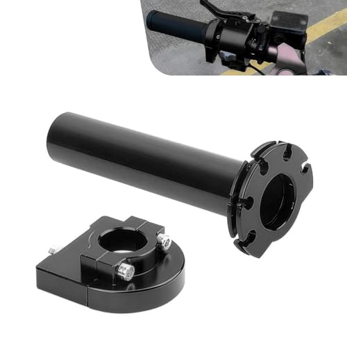 Motorcycle Throttle Grip, 22 mm 7/8" Throttle Control Grip, CNC Metal Rustproof Handlebar Accelerator Replacement, Universal for Most Motorcycles (Black) - color: Black