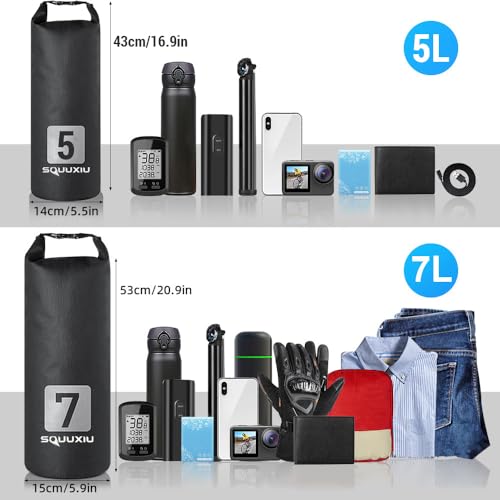 2Packs Bike Fork Bags Waterproof Roll Top Design 5L/7L Bicycle Dry Bag Fork Sacks Cycling Pack Bike Pannier for Moutain Bikes Road Bikes Electric Scooters - color: 7L