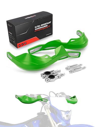 JFG RACING Motorcycyle Hand Guards,7/8" and 1 1/8" Handlebar Dirt Bike Handguards Accessories Universal for KX KXF KLX 110 250 300 450 Dirt Pit Bike ATV Electric Dirtbike Motocross Enduro-Green - color: green