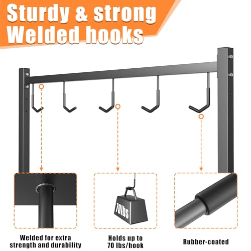 TORACK Garage Freestanding Hanging Bike Stand with Wheels, Heavy Duty Rolling 5 Bikes Vertical Bike Storage Stand Floor Bike Storage Rack(for 5 Bikes) - style: Bike stand for 5 bikes
