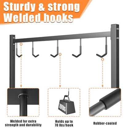 TORACK Garage Freestanding Hanging Bike Stand with Wheels, Heavy Duty Rolling 5 Bikes Vertical Bike Storage Stand Floor Bike Storage Rack(for 5 Bikes) - style: Bike stand for 5 bikes