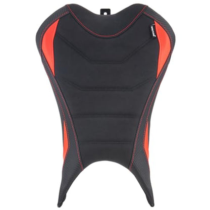 Motorcycle Rider & Passenger Seat Fit for Triumph Street Triple 765 R/RS 2023 2024 2025 2026, Leather Front Rear Saddle Solo Cushion Pillion Pad, Red - color: Red - Front & Rear