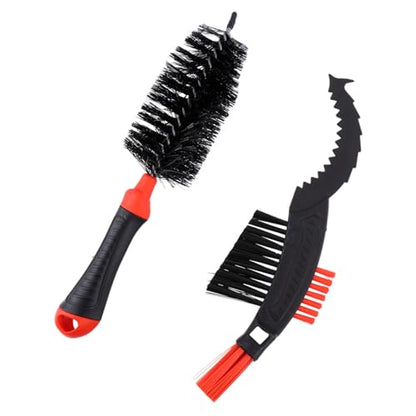 2Pcs Bike Chain Cleaning Brush Non Slip Handle Scrubber Kit for Thorough Bike Chain Maintenance and Care