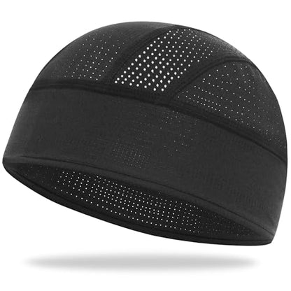 Cooling Skull Cap Helmet Liner-Lightweigh Mesh Sweat Wicking Beanie Caps for Hard Hat,Motorcycle,Cycling,Running - color: 1-black