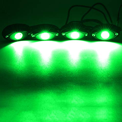6 Pods LED Rock Lights for Jeep ATV UTV SUV RZR Off Road Ranger Pioneer Wheeler Truck Boat Underbody Glow Trail Rig Lighting Lamp Underglow LED Neon Lights Waterproof 12V-24V - Green - color: Green, size: 6Pack LED Rock Light