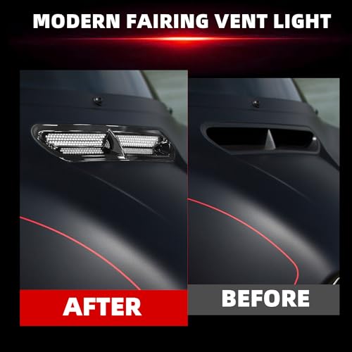 FATECIM Dynamic LED Motorcycle Batwing Fairing Vent Insert Lights for Harley Touring Street Glide Ultra Limited Electra Glide FLHX FLHTK 2014-2023 (Black with White Running Light & Amber Turn Signal) - color: Black