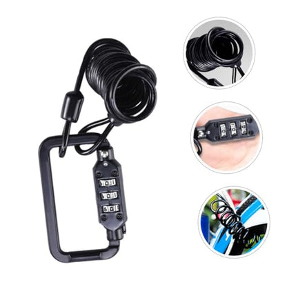 Motorcycle Helmet Lock Cable, Portable Steel Wire Helmet Safety Lock with Combination Password, Lightweight Tamper-Resistant Motorcycle Accessory for Outdoor Security