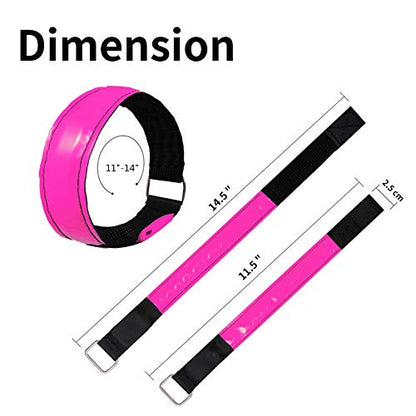 2 Pack Rechargeable LED Reflective Armband, High Brightness High Visibility Night Safety Light Band, Wearable Flashing LED Gear for Running, Walking, Biking and Outdoor Activities - color: L Pink