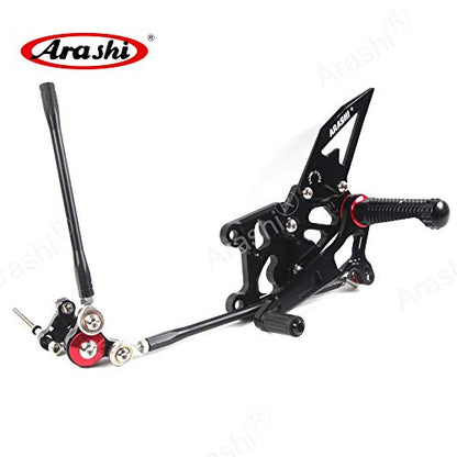 Arashi Version 2.0 Adjustable Rearsets for Honda CBR600RR 2009-2016 ABS include, Black - color: Black, size: CBR600RR 2009-2016 ABS include