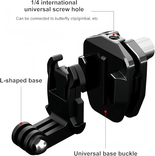 Motorcycle Windshield Clip Mount, 180° Adjustable Quick Release Camera Holder Compatible with GoPro Hero 13/12/11/10/9/8, DJI Osmo Action 5/4/3, Insta360 X5/X4/X3/X2 & More Action Cameras