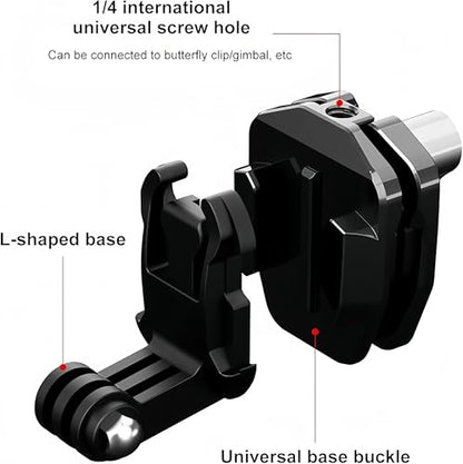 Motorcycle Windshield Clip Mount, 180° Adjustable Quick Release Camera Holder Compatible with GoPro Hero 13/12/11/10/9/8, DJI Osmo Action 5/4/3, Insta360 X5/X4/X3/X2 & More Action Cameras