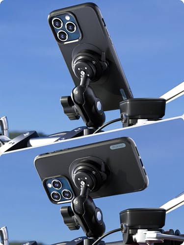 sincetop Universal 1” Ball Motorcycle Phone Mount-Series Q [ Quad ],Quick Release Motor Bike Smartphone Holder,360° Angle Adjustable,Compatible with iPhone Android and All Smartphones - size: SE - Standard, style: [SE] 1"Ball Mount - Series Q