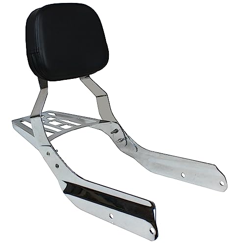 YHMOTO Passenger Sissybar Backrest with Luggage Rack Fits for Honda VTX 1300 1800 N/R/S Models 2002-2008 (Chrome) - size: Chrome