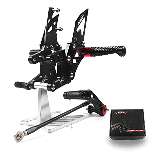 Arashi Version 2.0 Adjustable Rearsets for Honda CBR1000RR 2012-2017 SP include non-ABS, Black - color: Black, size: CBR1000RR 2012-2017 SP include non-ABS