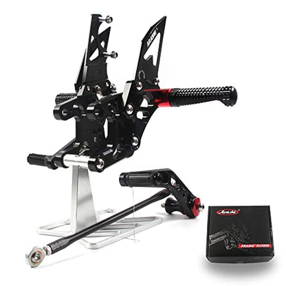 Arashi Version 2.0 Adjustable Rearsets for Honda CBR1000RR 2012-2017 SP include non-ABS, Black - color: Black, size: CBR1000RR 2012-2017 SP include non-ABS