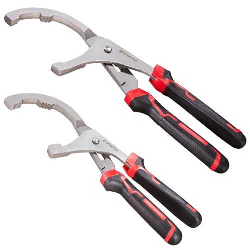 Spurtar Oil Filter Wrench Set, 9'' & 12'' Universal Oil Filter Removal Tool, Fits Filters 1-3/4" to 3-3/4" (44-95mm), Adjustable Plier for 4S Shop Auto Repair Mechanic DIY Generator Small Engine - size: 9" & 12" Pliers: 1-3/4" - 3-3/4"