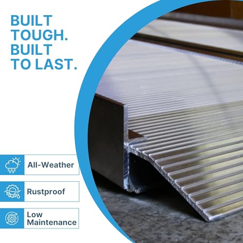 EZ-ACCESS TRAVERSE 6 Foot Durable Aluminum All Weather Singlefold Portable Folding Loading Ramp with Carrying Handles, Silver - size: 6 Foot, style: Singlefold Edgeless