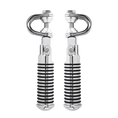 Motorcycle Foot Pegs for 1" Crash Bar 1.25" 1 1/4" Engine Guard U-Clamp Footpegs Fit for Harley Sportster 883 1200 Softail, Universal foot pegs for motorcycles Chrome - color: Chrome