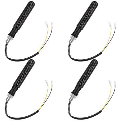Kinstecks 4PCS Motorcycle Indicators Flowing Turn Signal Lights Motorbike Turning Indicators 12V for Motorcycle Motorbike LED Amber