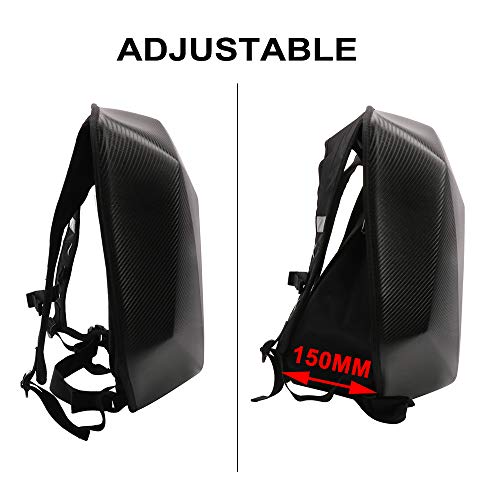 JFG RACING Motorcycle Backpack 30L,Universal Hard Shell Helmet Hardshell Riding Back Pack for Men Women - Imitation Carbon Fiber Black - color: Imitation Carbon Fiber-2