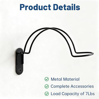 4 Pcs Helmet Holder Wall Mount, Wall Mounted Motorcycle Helmet Hook Rack with Screws for Equestrian Motorcycle Hat Rack (Black) - color: Black