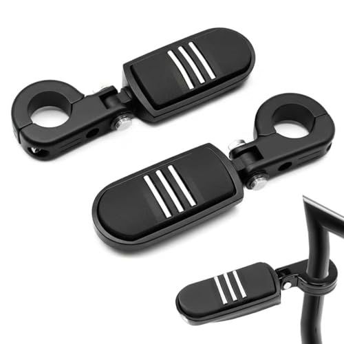 1.25" Foot Pedal Bracket Clamp, Motorcycle Adjustable Foot Pegs for Harley Davidson Touring Road King Road Glide Street Glide Electra Glide Dyna Sportster Softail 1 1/4" Crush Bar, Black - color: Small, size: B01-black