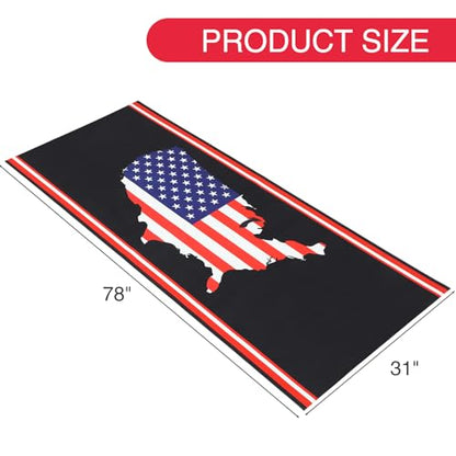 Drydiet Motorcycle Mat Garage Floor Rug Washable Parking Mats for Garage Floors Non Slip Oil Absorbent Pad Rubber Backing Layer Protects Floor(America Style,78 x 31 Inch) - size: 78 X 31 Inch, style: America Style