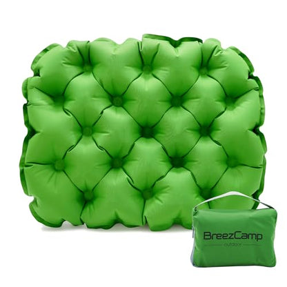 Inflatable Seat Cushion, Lightweight Stadium Seat Pad, Travel Air seat Cushion Anti-Slip for Airplane, Long Flights, Hiking, Climbing, Home and Camping, Compact Air Cushion - color: Green