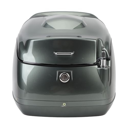 aqxreight Motorcycle Top Box 38L Retro Storage Case Universal Fit for Most Bikes and Electric Scooters - color: Ti Color