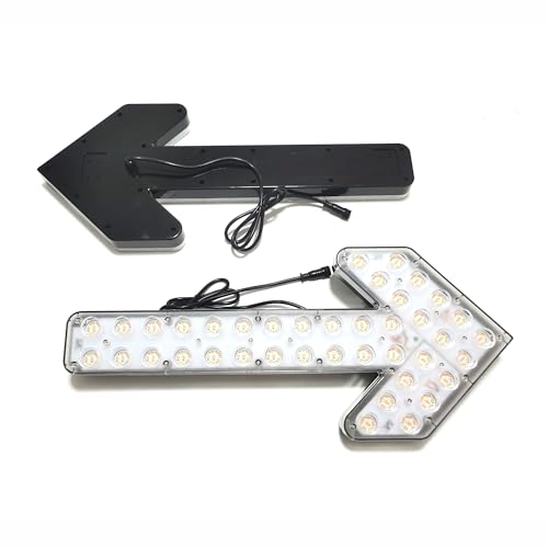 CFLMYYXGS 640 LED Arrow Signal Light Bar 12V-24V Waterproof Amber Strobe for Construction Vehicles Sweepers Water Carts Wreckers High-Intensity Double-Layer PCB Left+Right Arrows with Control Box - color: Amber