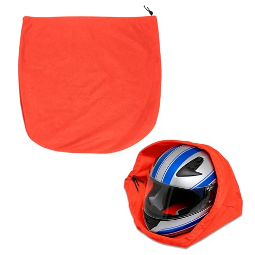 Motorcycle Helmet Bag, Helmet Protection Drawstring Bag Made of Nylon Cloth, Universal Motorcycle Accessories Large Capacity Helmet Storage Bag for Motorcycle Bicycle (Orange) - color: Orange