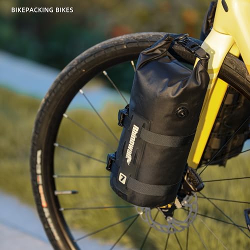 Rhinowalk Bike Front Fork Bag Waterproof Bike Pannier Bag Saddle Bag Fork Bag Rack Bicycle Bag 7L for Mountain Bike Road Bike Accessories-Black - size: 7L
