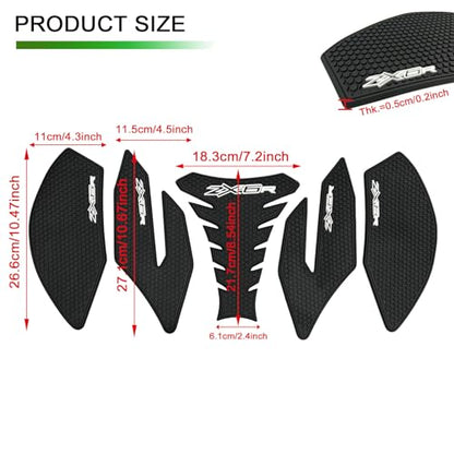 5PCS Motorcycle Fuel Tank Pad Sticker Protector Anti Slip Tank Grip Sticker Compatible with Ninja ZX 6R ZX-6R ZX636 2013-2024 2025 2026 ZX6R Accessories Side Decals Stickers