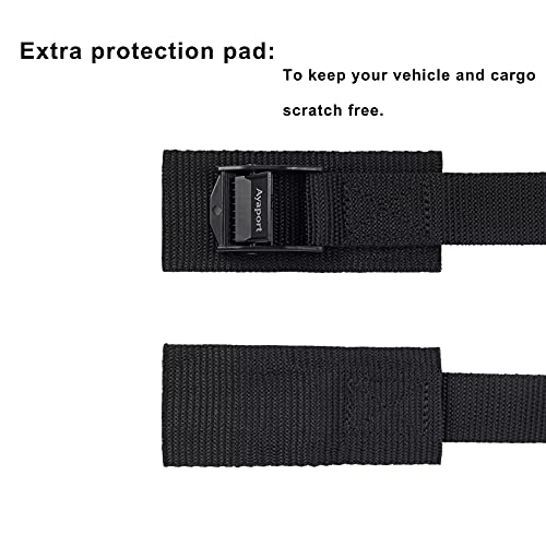 Ayaport Adjustable Cam Buckle Lashing Straps 2ft 4pack Tie Down Straps - color: Black, size: 1" x 2'